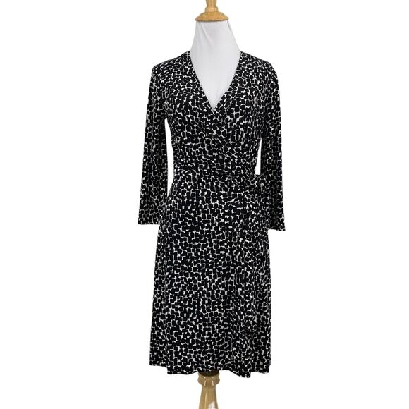 BCBGMaxazria Dress Womens XS Extra Small Multi Wrap Long Sleeve Jersey Stretch - Picture 1 of 16